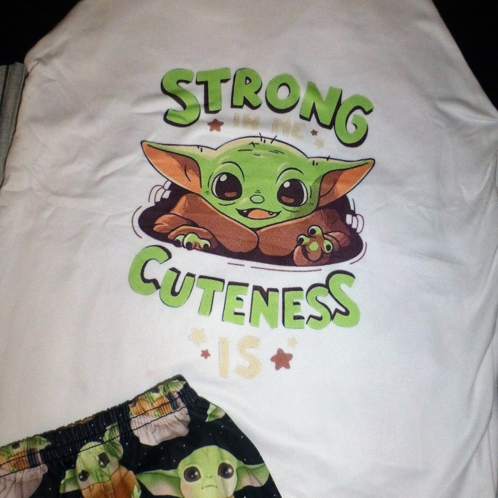 Boutique Baby Yoda Grogu Mandalorian Star Wars Shorts Outfit Set - Picture 2 of 3